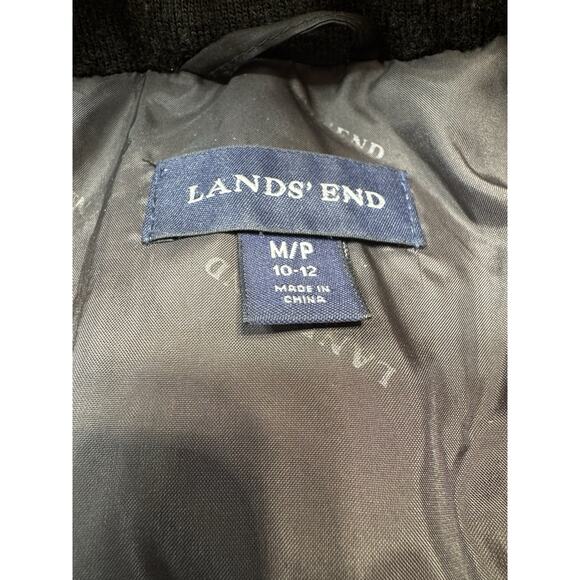 Lands End Puffer Parka Coat Women's M/P Brown Down Filled Fur Trim Hood Winter - Picture 2 of 12